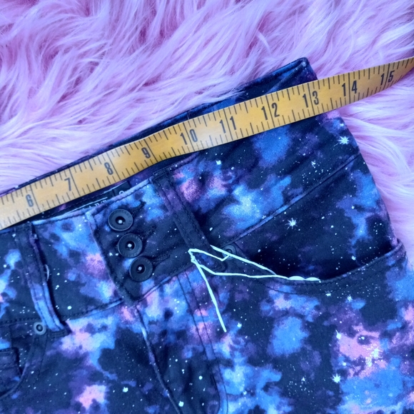 Y2k mall goth space dyed black/blue/purple hi-rise stretch skinny jeans Like new - Picture 8 of 8